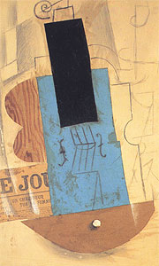 Пикассо, Натюрморт с газетой и скрипкой